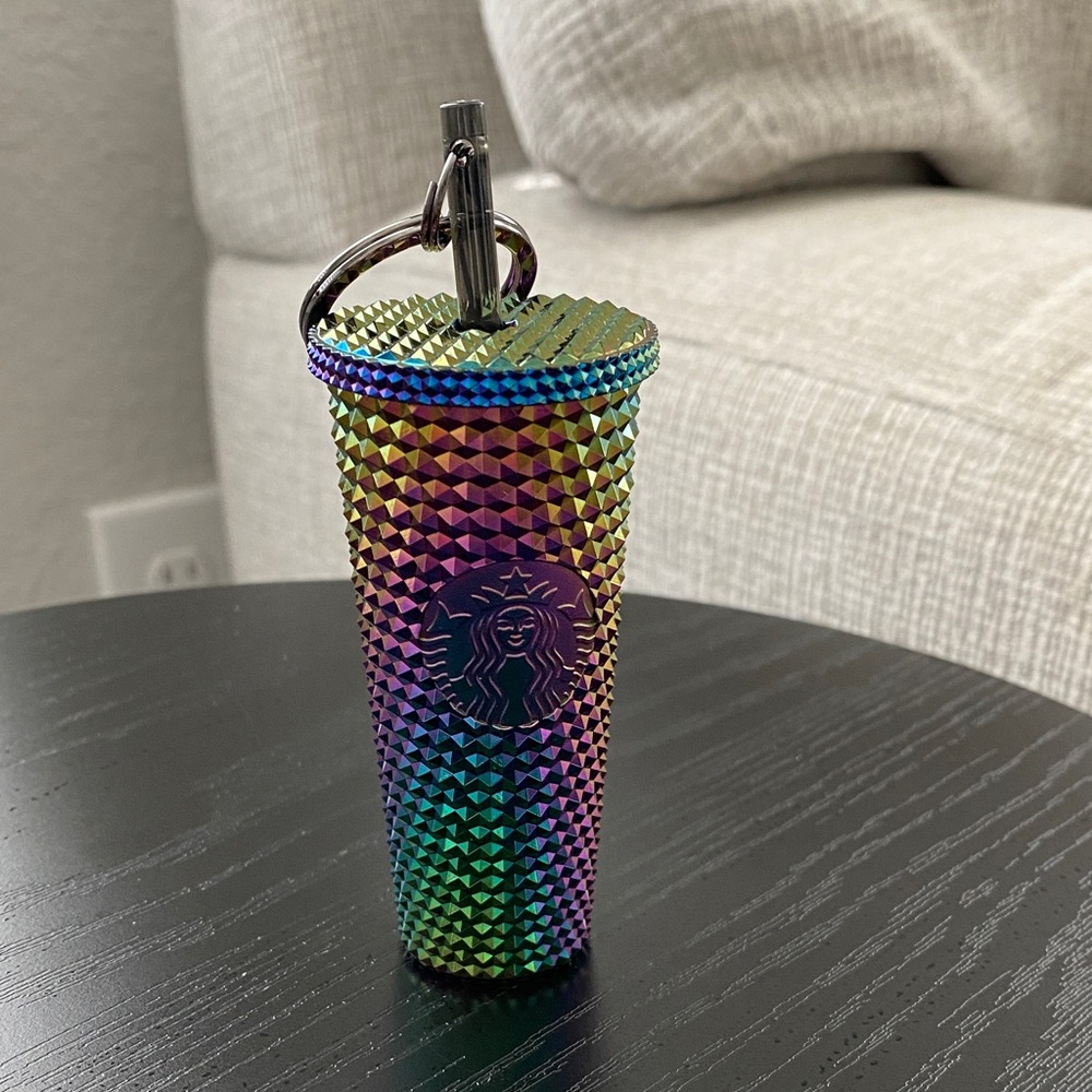 Starbucks Multicolor Studded Tumbler with Straw Key Chain